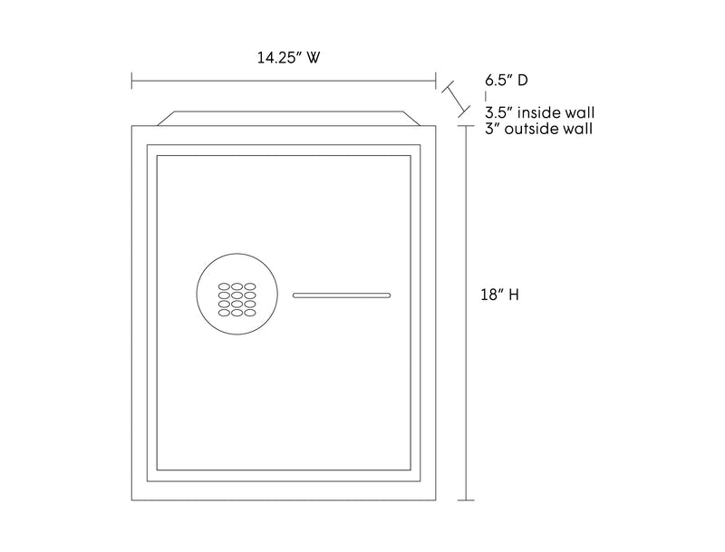 White wall safe dimensions